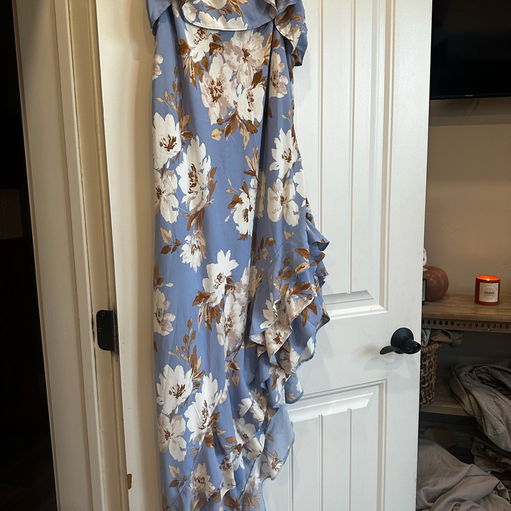 Abercrombie & Fitch Blue Floral High Low Dress - Picture 7 of 9